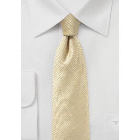 Ribbed Textured Skinny Tie in Cream