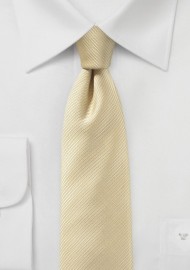 Ribbed Textured Skinny Tie in Cream