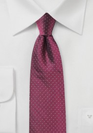 Pin Dot Silk Tie in Dark Cherry Red