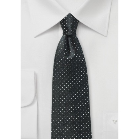 Black and Silver Pin Dot Silk Tie