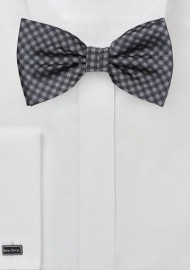 Gingham Bow Tie in Heather Gray