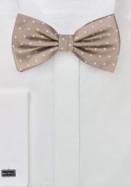Elegant Silk Polka Dot Bow Tie in Fawn