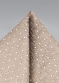 Polka Dot Pocket Square in Fawn
