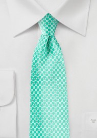 Satin Silk Tie in Aqua Blue