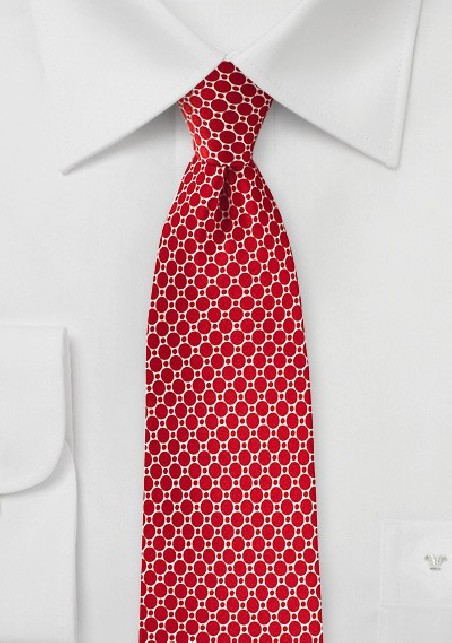 Satin Silk Tie in Tomato Red