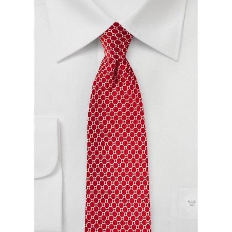 Satin Silk Tie in Tomato Red