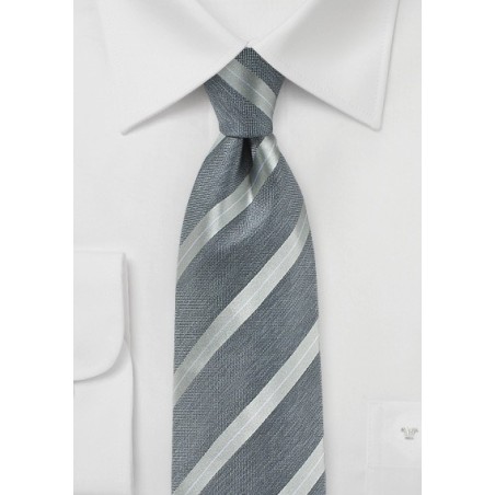 Modern Striped Tie in Pewter