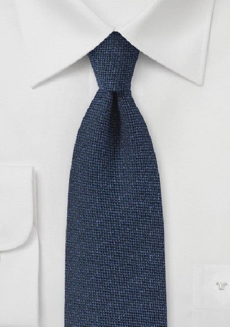 Dark Navy Matte Woven Silk Tie
