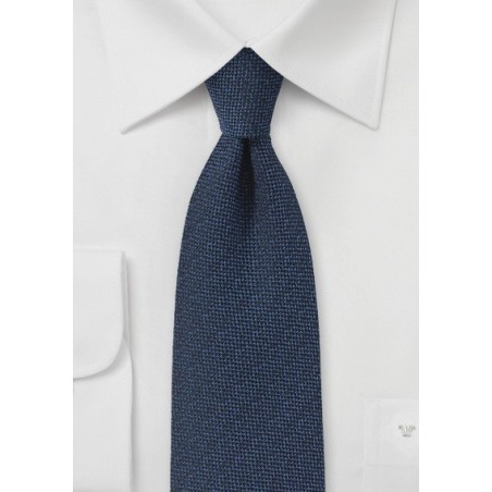 Dark Navy Matte Woven Silk Tie
