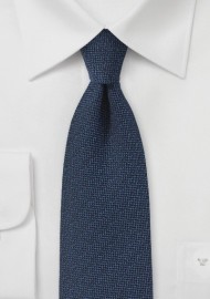 Dark Navy Matte Woven Silk Tie