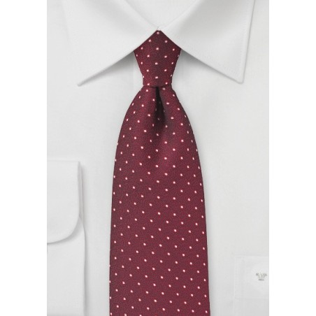 Textured Polka Dot Tie in Cherry