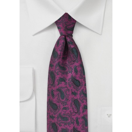 Paisley Tie in Boysenberry Pink