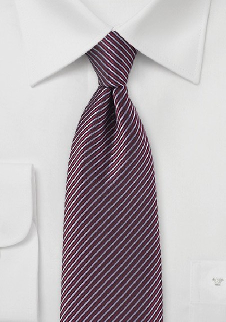 Stripe Tie in Mauve, Burgundy, and Black
