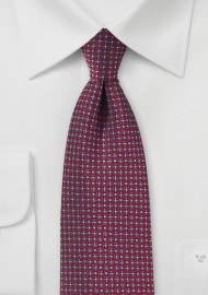 Red and Light Blue Woven Necktie