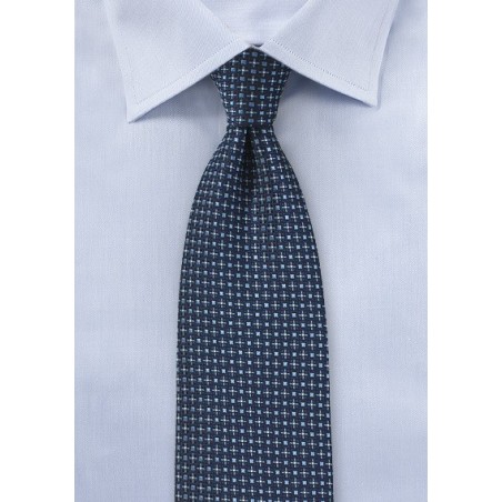 Navy and Light Blue Geometric Tie