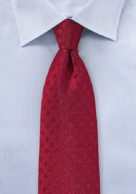 Shiny Woven Mens Tie in Red