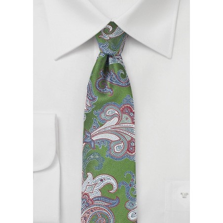 Paisley Summer Tie in Aspen Green