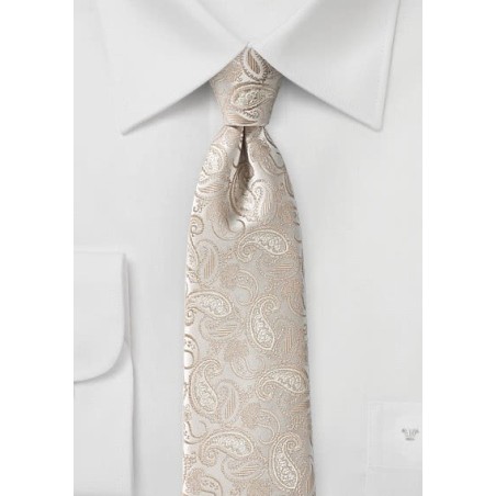 Skinny Paisley Tie in Cream
