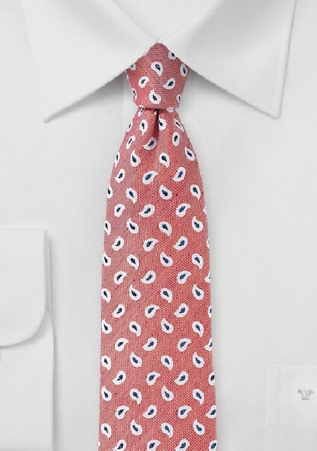 Summer Paisley Tie in Shell Pink