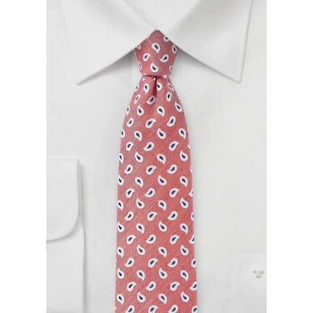 Summer Paisley Tie in Shell Pink