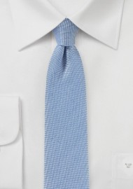 Linen Skinny Tie in Faded Denim Blue