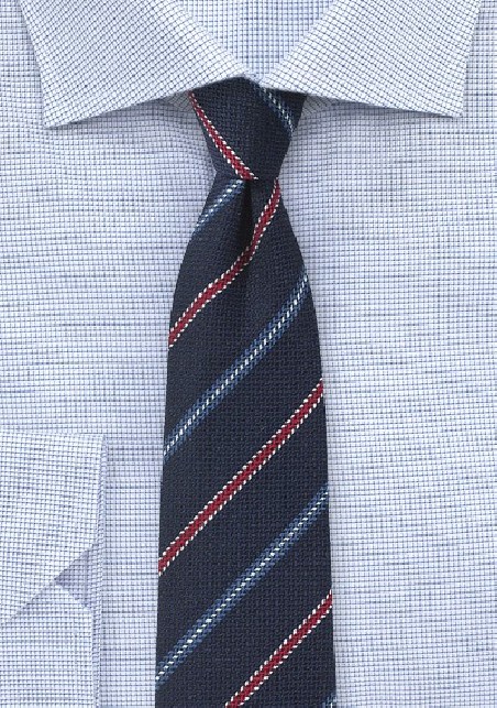 Textured Woven Tie in Navy