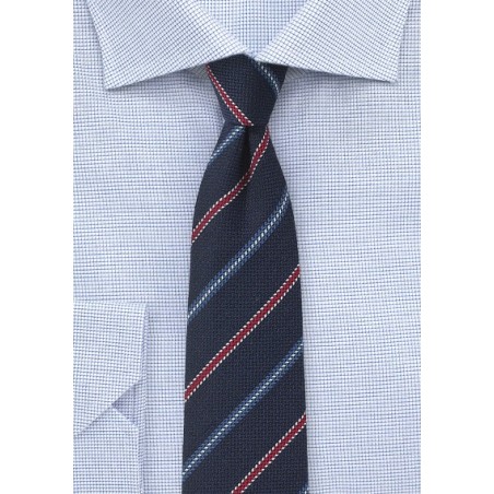 Textured Woven Tie in Navy