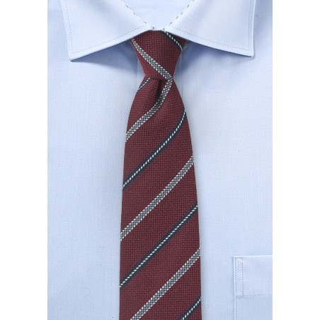 Striped Autumn Tie in Oxblood