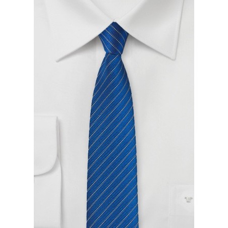 Skinny Herringbone Design Tie in Royal Blue