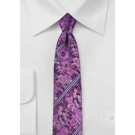 Pink and Purple Floral Tie