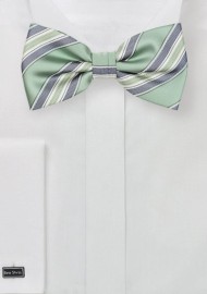 Striped Bow Tie in Clover Green
