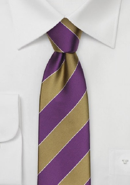 Purple and Gold Striped Tie for SMU