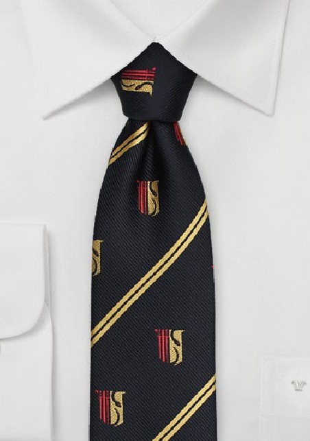 Black and Gold Striped Tie for Theta Chi