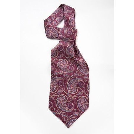 Mens Ascot Tie in Burgundy