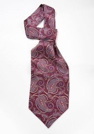 Mens Ascot Tie in Burgundy