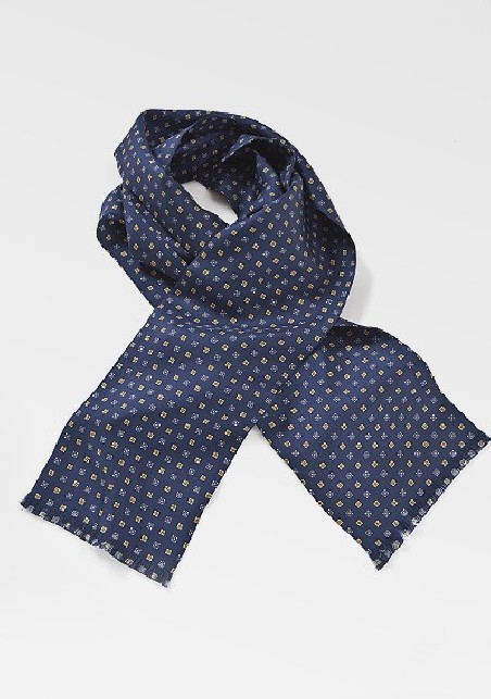 Elegant Foulard Print Silk Scarf