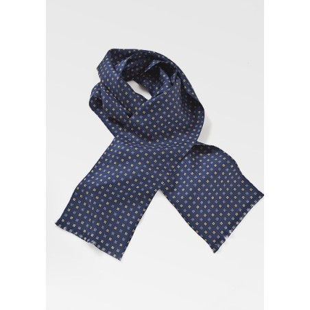 Elegant Foulard Print Silk Scarf