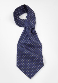 Midnight Blue Ascot with Yellow Floral Print