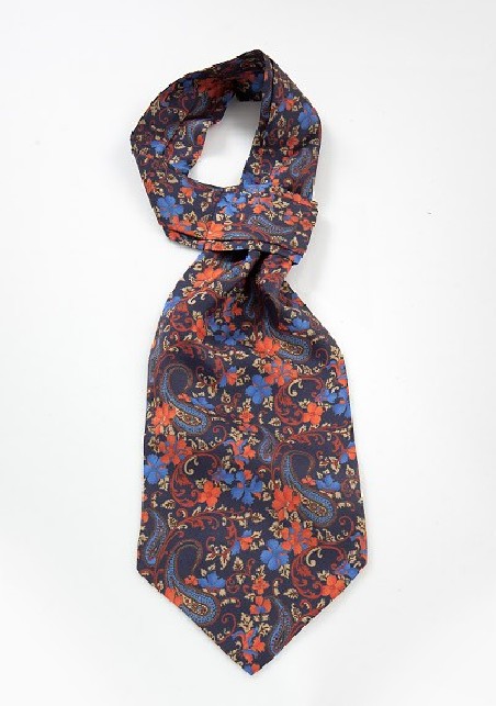 Designer Floral Paisley Ascot Tie
