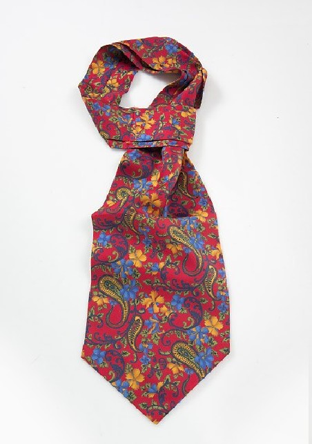 Floral Ascot Tie in Red