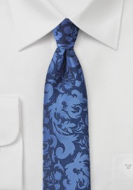 Modern Scroll Pattern Tie in Bright Blues