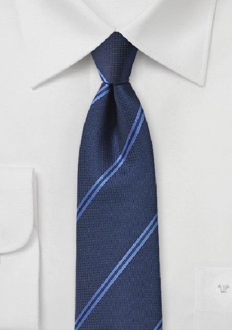 Modern Double Striped Tie in Blue