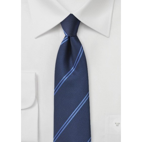 Modern Double Striped Tie in Blue