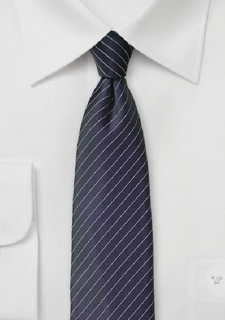 Pin Stripe Tie in Dark BlackBerry