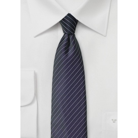 Pin Stripe Tie in Dark BlackBerry