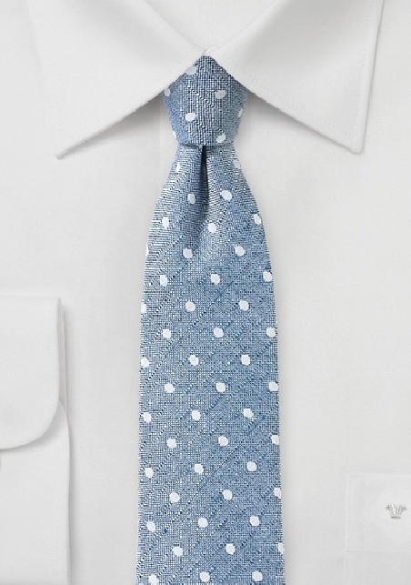 Washed Denim Polka Dot Tie