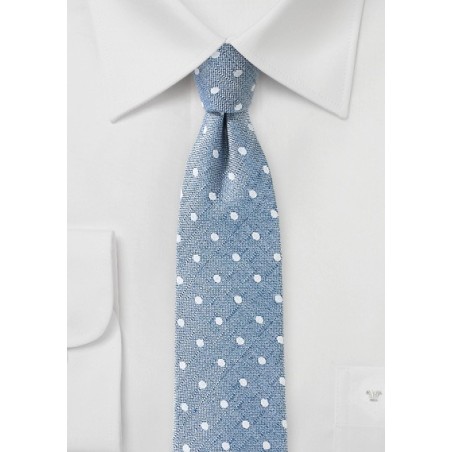 Washed Denim Polka Dot Tie