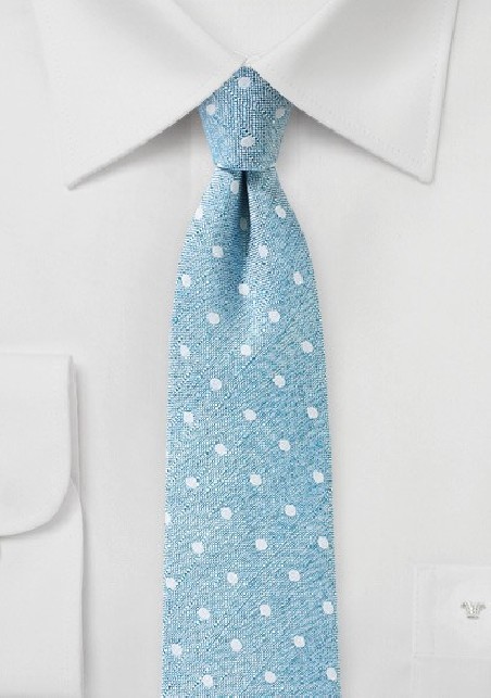 Polka Dot Tie in Aquamarine