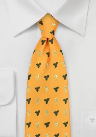 Golden Yellow Christmas Print Tie