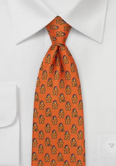 Gingerbread Men Ties in Burnt Orange
